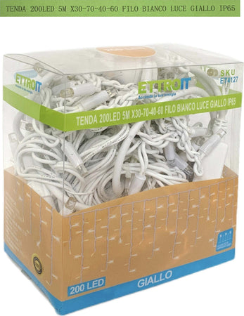 TENDA NATALE ESTERNO NATALIZIA 200 led 5m x 30-70-40-60 CM filo bianco luce giallo ip65 /ET4127 Casa e cucina/Decorazioni per interni/Addobbi e decorazioni per ricorrenze/Decorazioni natalizie/Luci natalizie/Catene luminose per esterni Zencoccostore - Formia, Commerciovirtuoso.it