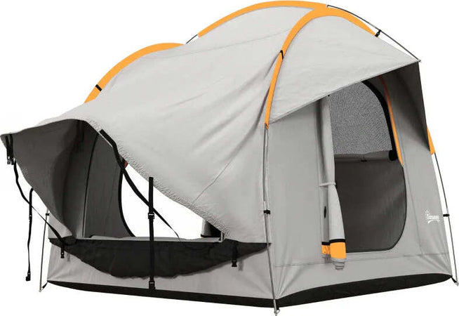 Tenda-per-Auto-Impermeabile-a-3-Porte-in-Poliestere,-PE-e-Fibra-di-Vetro,-239x210x210-cm,-Grigio-e-Arancione-EG5A20-343V00OGEG5
