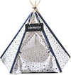 Tenda-Per-Cani-Gatti-Animali-Domestici-Tepee-Cuscino-Cestino-Lavabile-60x60x90cm