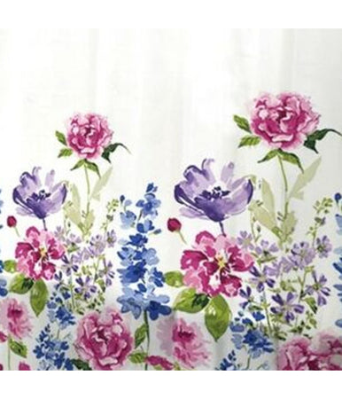 Tenda Per Doccia Bagno Stampa Garden Fiori Floreale 180x200cm Con 12 Ganci 87569