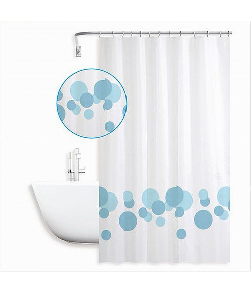 Tenda Per Doccia Vasca Bagno Design Con Cerchi Bicolore 180x200cm 12 Ganci 87599