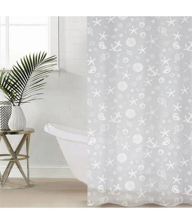 Tenda Per Doccia Vasca Bagno Design Stile Marino 180x200 Cm Con 12 Anelli 87587