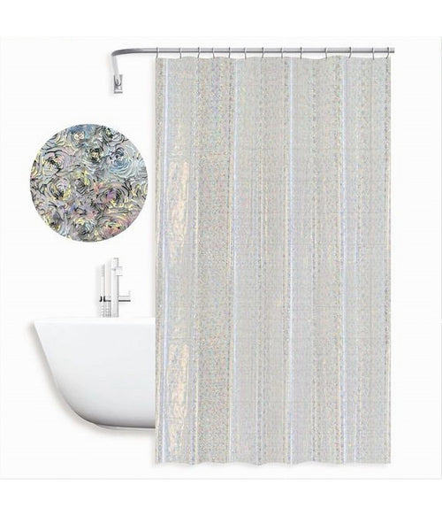 Tenda Per Doccia Vasca Da Bagno Astratto Riflessi Con 12 Ganci 240 X 180cm 87188