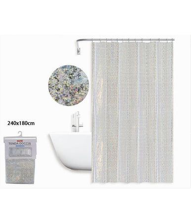 Tenda Per Doccia Vasca Da Bagno Astratto Riflessi Con 12 Ganci 240 X 180cm 87188