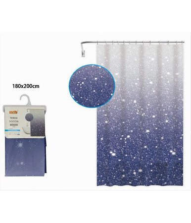 Tenda Per Doccia Vasca Da Bagno Galassia Impermeabile 180x200cm Con Anelli 79218