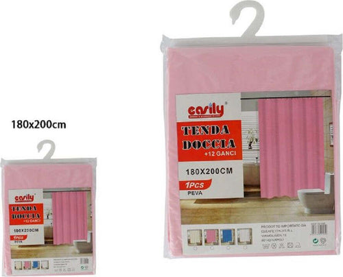 Tenda Per Doccia Vasca Da Bagno Impermeabile Peva 12 Ganci Rosa 180x200cm 52145 Casa e cucina/Bagno/Accessori per il bagno/Tende da doccia binari e ganci/Tende da doccia Trade Shop italia - Napoli, Commerciovirtuoso.it