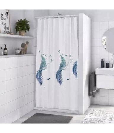 Tenda Per Doccia Vasca Da Bagno Peva 12 Ganci Decorata Con Piume 240x200cm 87572