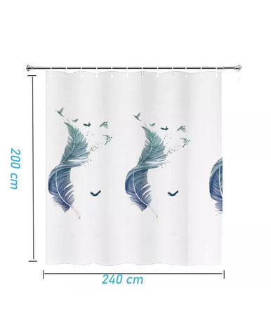 Tenda Per Doccia Vasca Da Bagno Peva 12 Ganci Decorata Con Piume 240x200cm 87572