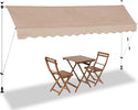 Tenda-Sole-Balcone-Estensibile-Parasole-Avvolgibile-Esterno-con-Gambe-350cm-Beig