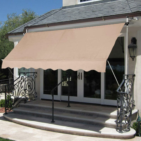 Tenda-Sole-Balcone-Estensibile-Parasole-Avvolgibile-Esterno-con-Gambe-350cm-Beig
