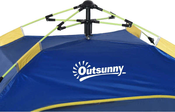 Tenda-Spiaggia-Pop-Up-con-2-Finestre-Traforate-e-Porta-Richiudibile,-220x173x120cm-Blue-e-Giallo-CT7A20-166CT7