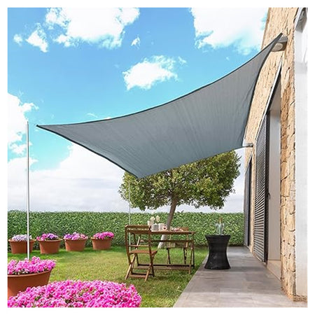 Tenda Vela Paravento Rettangolare 30,5 X 4,6 M: Tessuto HDPE Antivento E Impermeabile, Protezione UV 100% Per Terrazzo, Giardino E Piscina