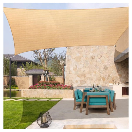 Tenda Vela Ombreggiante Parasole Da Esterno Terrazze Giardino Patio Rettangolare 4 X 5 Mt
