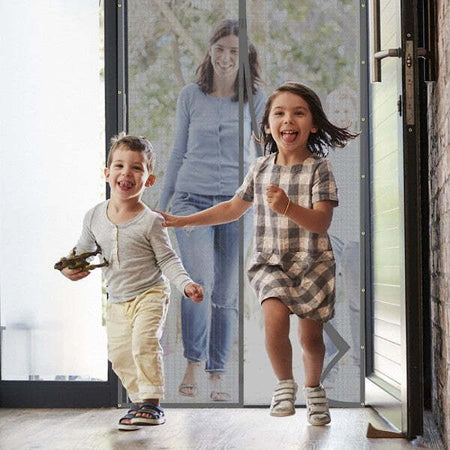 Tenda-Zanzariera-Per-Porte-Balconi-Insetti-Zanzare-Magnetica-Grigia-90-X-210-Cm