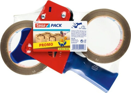 Tendinastro Dispenser 57455 - nastri fino a 50 mm - 2 rotoli di nastro color avana 50 mm x 66 m inclusi - Tesa Fai da te/Ferramenta/Adesivi e sigillanti/Nastro adesivo/Nastro da imballo Eurocartuccia - Pavullo, Commerciovirtuoso.it