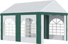 Tendone-da-Giardino-4x3m-per-12-Persone-con-Doppio-Ingresso,-Bianco-e-Verde-84C-371V00GN