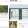 Tendone-da-Giardino-4x3m-per-12-Persone-con-Doppio-Ingresso,-Bianco-e-Verde-84C-371V00GN