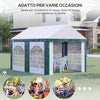 Tendone-da-Giardino-4x3m-per-12-Persone-con-Doppio-Ingresso,-Bianco-e-Verde-84C-371V00GN