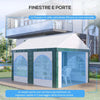 Tendone-da-Giardino-4x3m-per-12-Persone-con-Doppio-Ingresso,-Bianco-e-Verde-84C-371V00GN