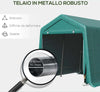 Tendone-Garage-all'Aperto-2.4x2m-per-Moto-e-Biciclette,-Casetta-da-Giardino-per-Attrezzi-in-Metallo-e-Tessuto-PE,-Verde-ZV4845-697GNZV4