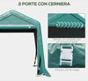 Tendone-Garage-all'Aperto-2.4x2m-per-Moto-e-Biciclette,-Casetta-da-Giardino-per-Attrezzi-in-Metallo-e-Tessuto-PE,-Verde-ZV4845-697GNZV4