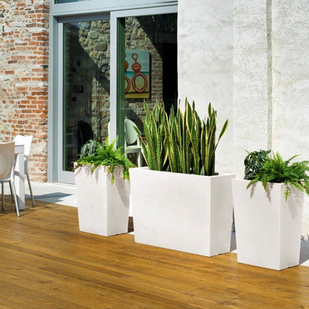Vaso di design "Cassa Schio Alto" Essential da giardino e balcone per fiori e piante