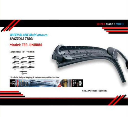 Tergicristallo Auto Universale 18?/450mm Spazzola Multiattacco Ter-unv006 Maxtech Auto e Moto/Parti per auto/Tergicristalli e parti/Spazzole di ricambio Trade Shop italia - Napoli, Commerciovirtuoso.it
