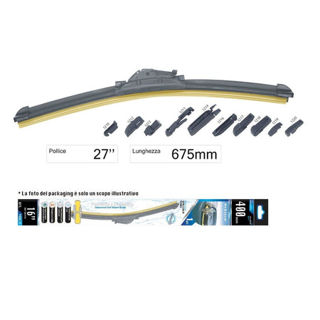 Tergicristallo Per Auto Universale 27" / 675mm Spazzola Multi Attacco Ter-unv015