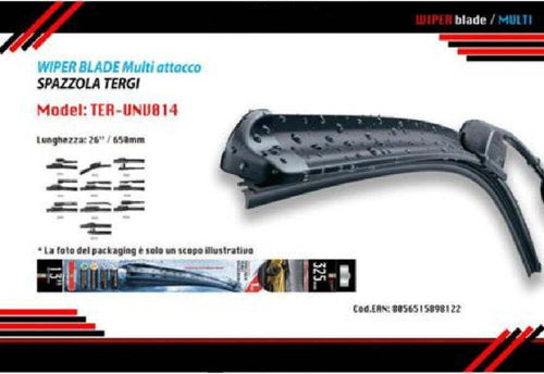 Tergicristallo Spazzola Multiattacco Auto Universale 26?/650mm Ter-unv014 Maxtech Auto e Moto/Parti per auto/Tergicristalli e parti/Spazzole di ricambio Trade Shop italia - Napoli, Commerciovirtuoso.it