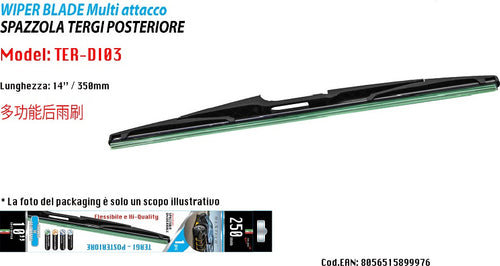 Tergicristallo Spazzola Posteriore Universale 14?/350mm Lunotto Ricambio Auto Auto e Moto/Parti per auto/Tergicristalli e parti/Spazzole di ricambio Trade Shop italia - Napoli, Commerciovirtuoso.it