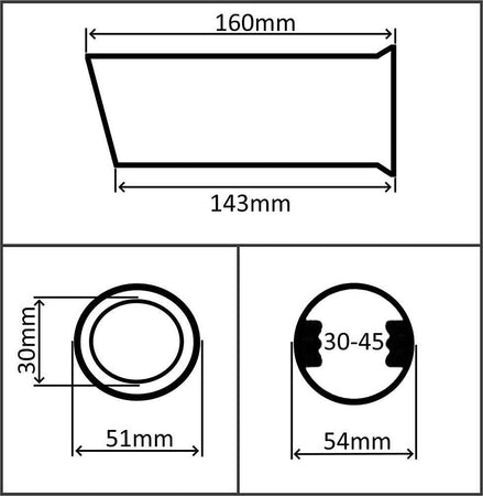 Terminale Di Scarico Diametro 30-45mm Lunghezza 160mm Copertura Cromata Marmitta Auto e Moto/Parti per auto/Tubi e sistemi di scarico/Terminali di scarico e parti/Terminali di scarico Trade Shop italia - Napoli, Commerciovirtuoso.it