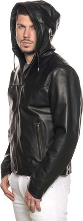 Terminator---Giacca-Uomo-Nera-con-Cappuccio-in-vera-pelle