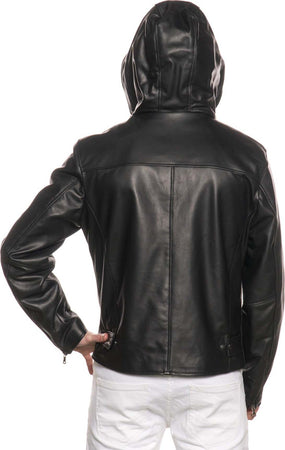Terminator---Giacca-Uomo-Nera-con-Cappuccio-in-vera-pelle
