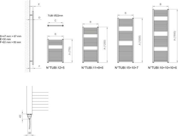 Termoarredo Bagno Scaldasalviette ELETTRICO Calorifero Termosifone Cromo Lucido Fai da te/Prodotti per la costruzione/Riscaldamento e raffreddamento/Impianti di riscaldamento centralizzato e accessori/Radiatori Ogomondo - Martina Franca, Commerciovirtuoso.it