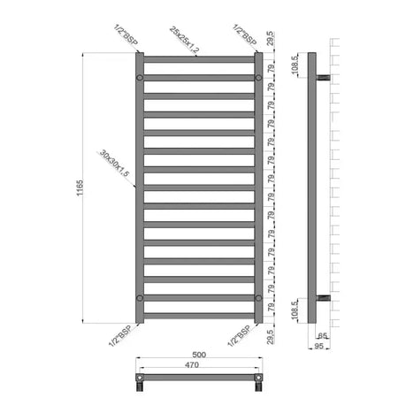 Termoarredo Scaldasalviette Cromato Design Moderno - Karnak - Termoarredi Karag