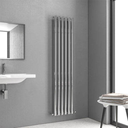 Termoarredo Radiatore Cromato Tubi Verticali Design - 180x42