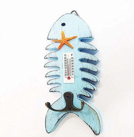 TERMOMETRO ANALOGICO LEGNO DA PARETE PESCE AZZURRO DOPPIO GANCIO PER CHIAVI Casa e cucina/Organizzazione interni/Ganci e appenditutto/Ganci multifunzione Trade Shop italia - Napoli, Commerciovirtuoso.it