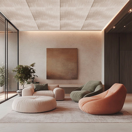 10 o 20mq (40 oppure 80 pezzi) di pannello decorativo 3D a soffitto in EPS isolante 50x50cm TERRA - Eternal Parquet