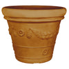 Vaso Doppiobordo Festone rotondo in resina con decorazione per esterno Made in Italy