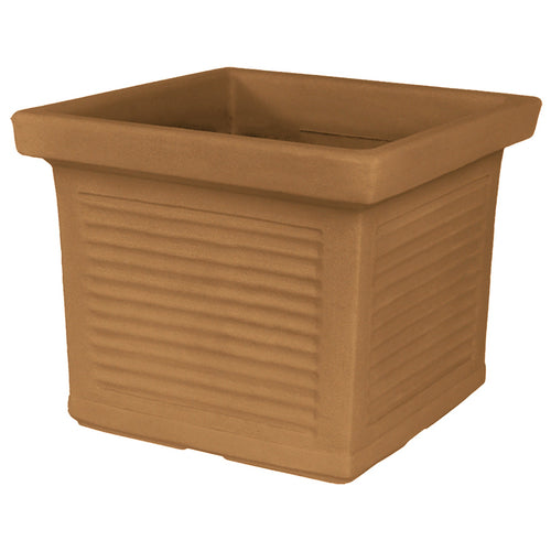 Vaso Quadro Millerighe quadrato in resina decorazione per esterno Made in Italy