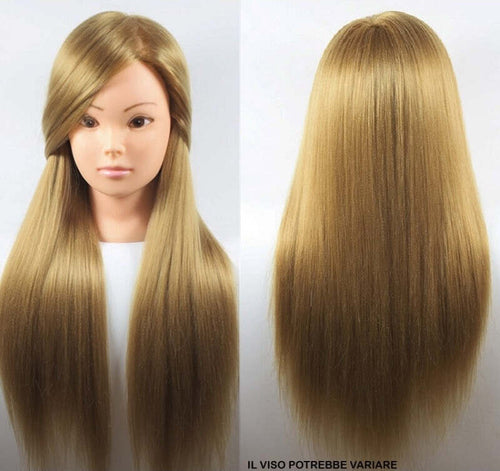TESTA MANICHINO CON CAPELLI FIBRA ACCONCIATURE PER SCUOLA PARRUCCHIERI Bellezza/Cura dei capelli/Arredi per parrucchieri/Teste studio Trade Shop italia - Napoli, Commerciovirtuoso.it