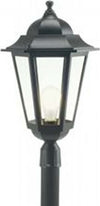 Testa-Palo-1-Luce-E27Geko-In-Allumino-Nero-E-Vetro-Manicotto-Diametro-6-Cm