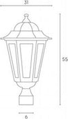 Testa-Palo-1-Luce-E27Geko-In-Allumino-Nero-E-Vetro-Manicotto-Diametro-6-Cm