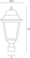 Testa-Palo-1-Luce-E27Mito-In-Allumino-Nero-E-Vetro-Manicotto-Diametro-6-Cm