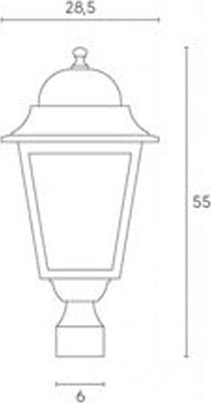 Testa-Palo-1-Luce-E27Mito-In-Allumino-Nero-E-Vetro-Manicotto-Diametro-6-Cm