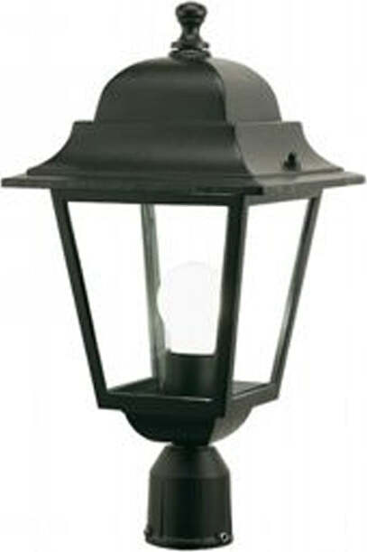 Testa-Palo-1-Luce-E27Old-In-Alluminio-Color-Nero-E-Vetro-Trasparente