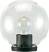 Testa-Palo-1-Luce-Globo-In-Termoplastco-Sfera-Ø-20-Cm-Nero---Trasparente