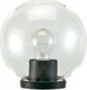 Testa-Palo-1-Luce-Globo-In-Termoplastco-Sfera-Ø-20-Cm-Nero---Trasparente