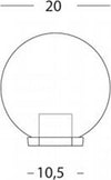 Testa-Palo-1-Luce-Globo-In-Termoplastco-Sfera-Ø-20-Cm-Nero---Trasparente