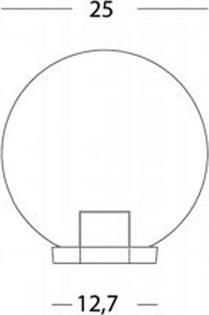 Testa-Palo-1-Luce-Globo-In-Termoplastco-Sfera-Ø-25-Cm-Nero---Opale